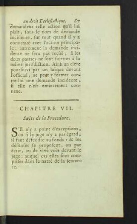 Chapitre VII. Suite de la Procedure.