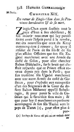 Chapitre XIX. Du retour de Zingis-Chan dans ses Provinces hereditaires & de sa mort