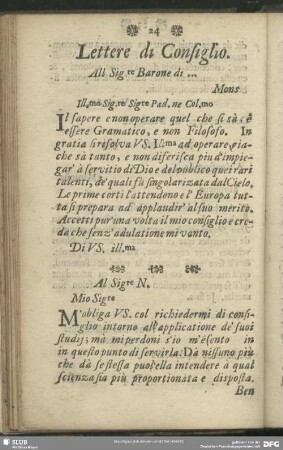 Lettere di Consiglio