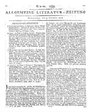 Vogel, B. C.: Sammlung schwieriger medicinischer und chirurgischer Fälle für die Heilkunde aus eigener Erfahrung. Lfg. 1. Altdorf, Nürnberg: Monath & Kußler 1805