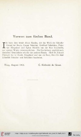 Vorwort zum fünften Band