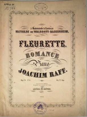 Fleurette : romance pour piano ; op. 75, no. 1