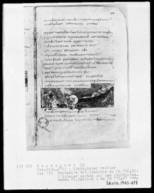 Der Stuttgarter Bibelpsalter — Der Gerechte betet zu Gott, Folio 138recto