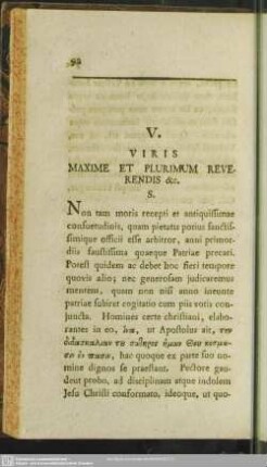 V. [Dabam Freibergae, Cal. Janaur, MDCCCV]
