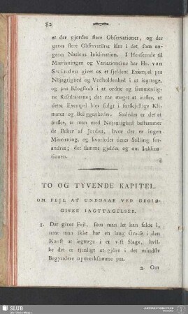 To Og Tyvende Kapitel. Om Fejl At Undgaae Ved Geologiske Iagttagelser