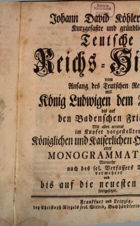 Teutsche Reichs-Historie