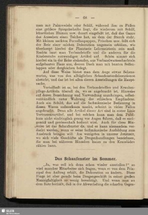 Das Schaufenster im Sommer