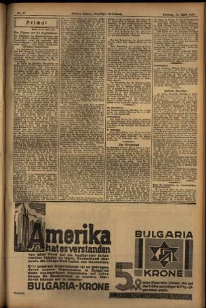 Zweite Ausgabe vom Sonntag, den 14. April 1929.