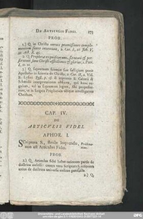 Cap. IV. De Articulis Fidei.