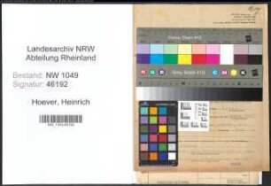 Entnazifizierung Heinrich Hoever , geb. 05.09.1908 (Kaufmaennischer Angestellter)