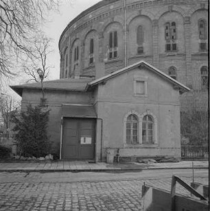 Dresden-Reick, Gasometer, Pförtnerhaus, Straßenfront