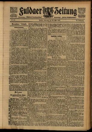 Zweite Ausgabe vom Samstag, den 25. Mai 1907.