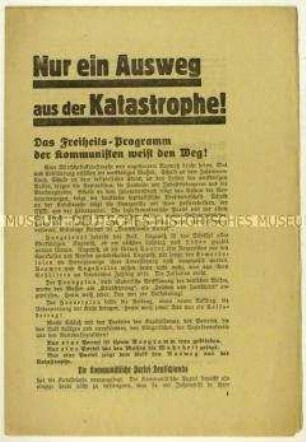 Flugschrift der KPD gegen NSDAP, SPD und den Young-Plan