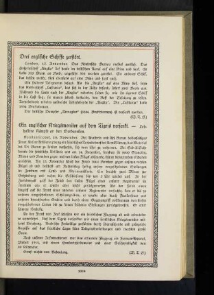 Ein englischer Kriegsmonitor auf dem Tigris versenkt.