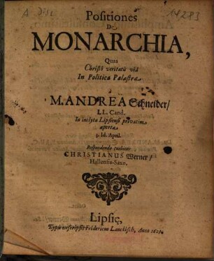 Positiones De Monarchia