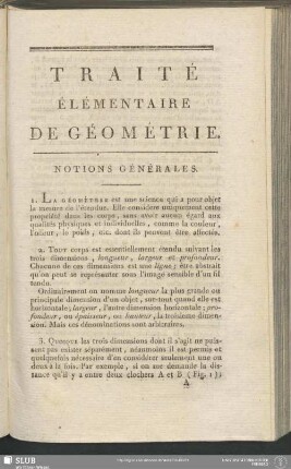 Traité Élémentaire De Géométrie