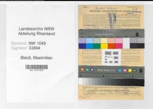 Entnazifizierung Maximilian Bleidt , geb. 08.08.1902 (Mechaniker)