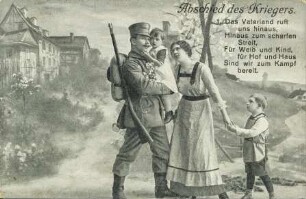 Abschied des Kriegers. 1. Das Vaterland ruft uns hinaus [...]