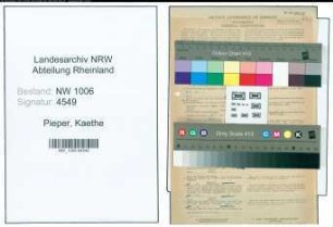 Entnazifizierung Kaethe Pieper , geb. 09.06.1892 ()