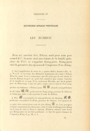 Chapitre IV - Quatrièmes annales principales - Les Tcheou