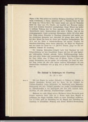 Die Schlacht in Lothringen bei Saarburg