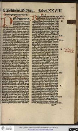 Sancti Gregorii liber XXVIII.