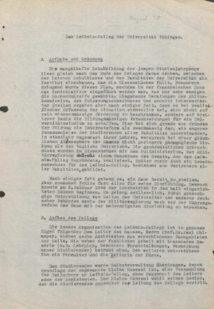Das Leibniz-Kolleg der Universität Tübingen