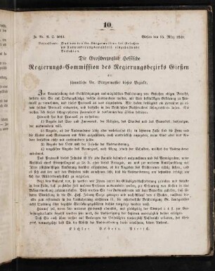 Amtsblatt der Großherzoglich-Hessischen Regierungs-Commission des Regierungsbezirks Gießen