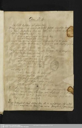 Handschriftenbeschreibung einer Hand der ersten Hälfte des 19. Jh.s