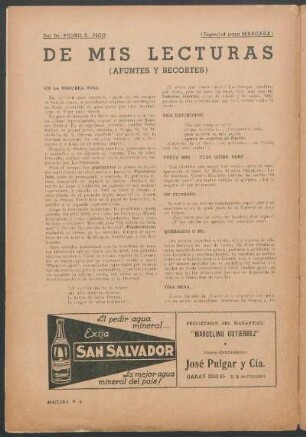 De mis lecturas : (apuntes y recortes)