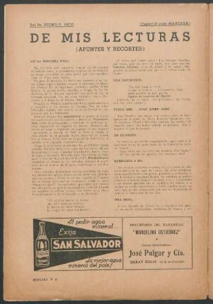 De mis lecturas : (apuntes y recortes)