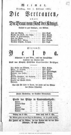 Die Vertrauten, oder: Die Braut vom Rock des Königs
