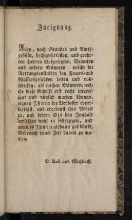 Zueignung.