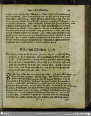 Am ersten Ostertage 1778