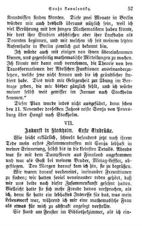 VII. Ankunft in Stockholm. Erste Eindrücke.