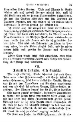 VII. Ankunft in Stockholm. Erste Eindrücke.