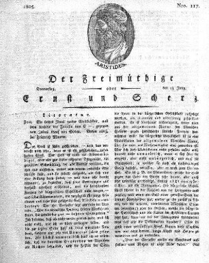 Nro. 117, Donnerstag, den 13. Juny 1805
