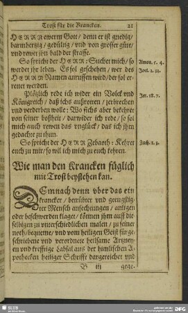 Wie man den Krancken füglich mit Trost beystehen kan