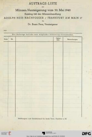Auftrags-Liste
