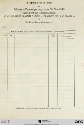 Auftrags-Liste