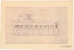 Wochenend-Hotel und Strandbad: Wochenend-Hotel: Grundriss mit Möblierung eines Teils vom 2. Obergeschoss 1:50
