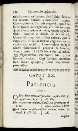 Caput XX. De Patientia