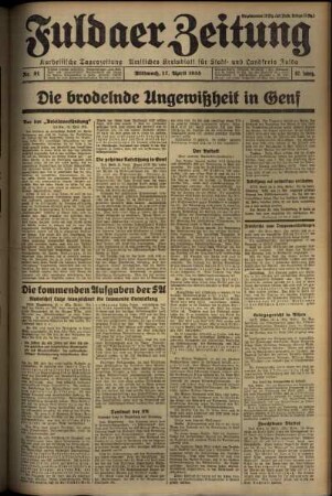 Erste Ausgabe vom Mittwoch, den 17. April 1935.
