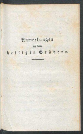 Anmerkungen zu den heiligen Gräbern