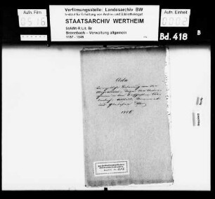 Die angebliche Befreiung von der Migrationstaxe der Untertanen in den Ortschaften Kredenbach, Altfeld, Steinmark und Glasofen