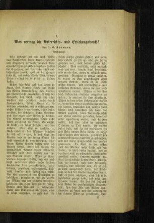 Was vermag die Unterrichts- und Erziehungskunst? : (Fortsetzung)