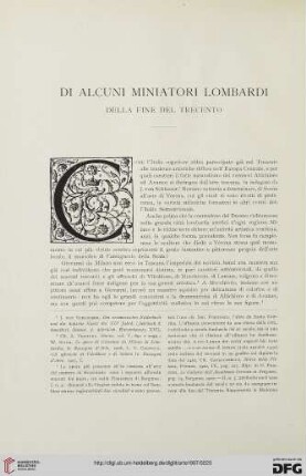 10: Di alcuni miniatori lombardi della fine del trecento