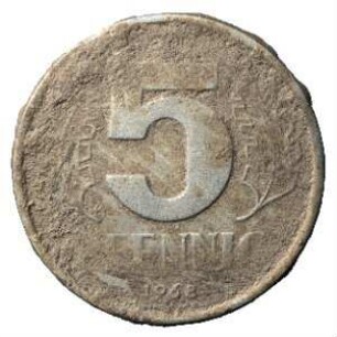 Fundmünze, 5 Pfennig, 1968
