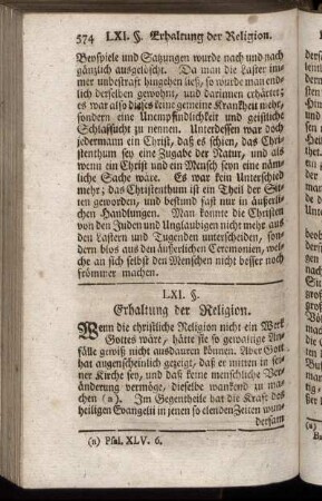 LXI. §. Erhaltung der Religion. - LXIX. §. Beschluß.