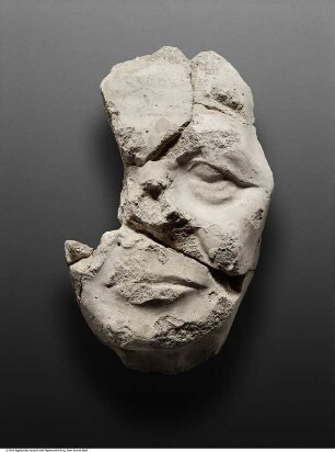 Gipsmodellkopf eines Mannes, fragmentarisch